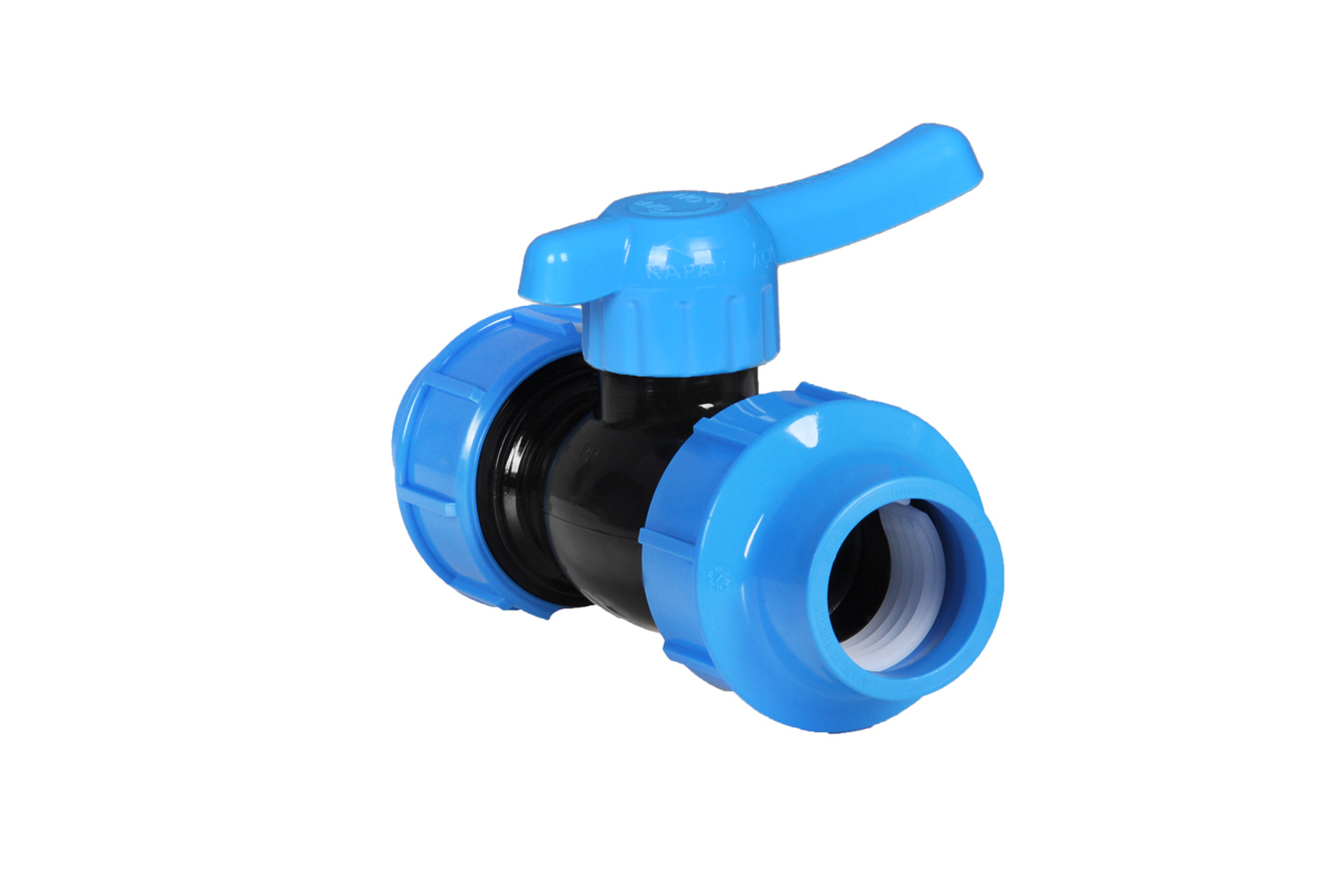 PP Compression Full Coupler Ball Valve